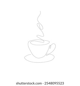 A single line art cup cafe