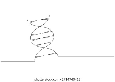 Arte em linha única DNA Helix Structure Genetics and Scientific Research