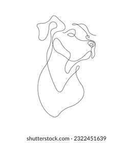 Single line art dog face vector