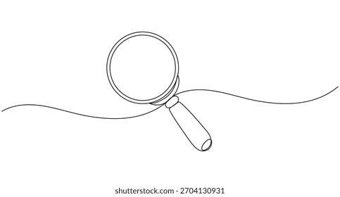 einzeilige Zeichnung Lupe Symbol,3