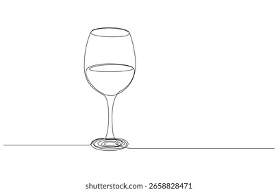 single line art drawing wine Vidrio