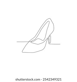 single line art fashion woman shoe