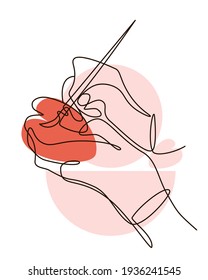 Single line art hands. People show different symbols with their hands.	