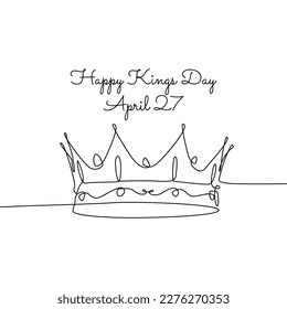 single line art of happy kings day good for kings day celebrate. line art. illustration.