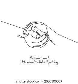 single line art of international human solidarity day good for international human solidarity day celebrate. line art. illustration.