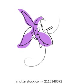 single line art of khari bulbul flower, vector ophrys caucasica illustration