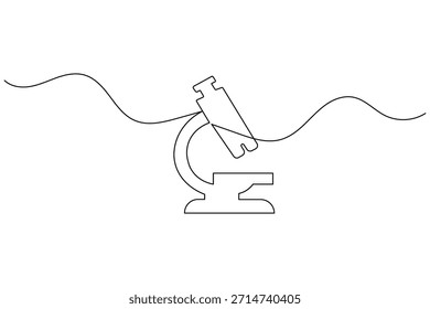 Single Line Art Microscope for Scientific Research and Laboratory Work