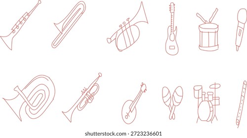 arte de una sola línea de notas musicales, abstracto Onda de notas musicales, notas musicales sobre fondo blanco, Ilustración vectorial	