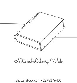 single line art of national library week good for national library week celebrate. line art. illustration.