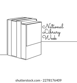single line art of national library week good for national library week celebrate. line art. illustration.