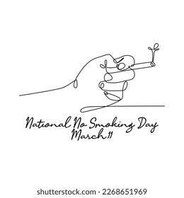 single line art of national no smoking day good for national no smoking day celebrate. line art. illustration.