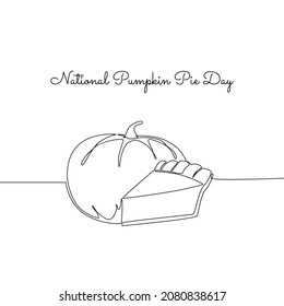 single line art of national pumpkin pie day good for national pumpkin pie day celebrate. line art. illustration.