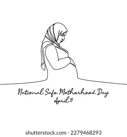 single line art of national safe motherhood day good for national safe motherhood day celebrate. line art. illustration.