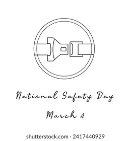 single line art of National Safety Day good for National Safety Day celebrate.