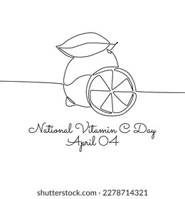 single line art of national vitamin c day good for national vitamin c day celebrate. line art. illustration.