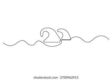 Arte de una sola línea de la onda oceánica contorno de dibujo continuo para la naturaleza y el diseño de agua
