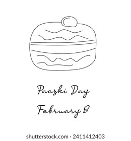 single line art of Paczki Day good for Paczki Day celebrate.