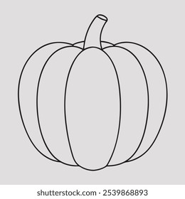 single line art pumpkin outline vector