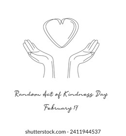 single line art of Random Act of Kindness Day suitable for Random Act of Kindness Day enjoy.