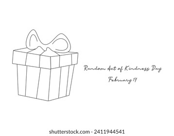 single line art of Random Act of Kindness Day suitable for Random Act of Kindness Day enjoy.
