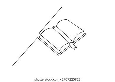 Einzeilige Kunst eines einfachen Lehrbuchs oder Romans zum Lesen