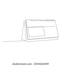 single line art table calendar continuous drawing illustrations and vectors design
