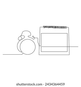 single line art table calendar continuous drawing illustrations and vectors design

