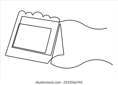 Single line art table calendar Month Date continuous drawing of outline vector illustration