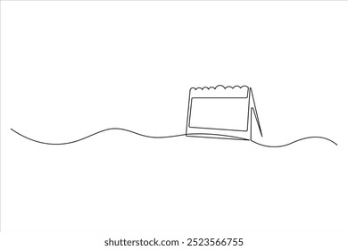 Single line art table calendar Month Date continuous drawing of outline vector illustration