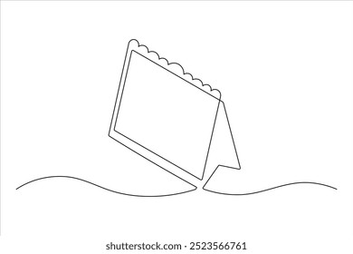 Single line art table calendar Month Date continuous drawing of outline vector illustration