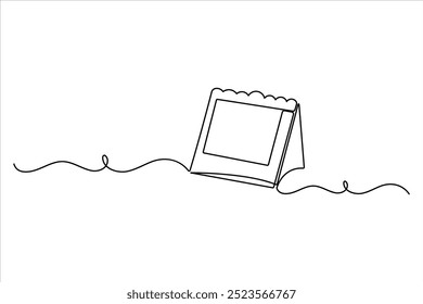 Single line art table calendar Month Date continuous drawing of outline vector illustration