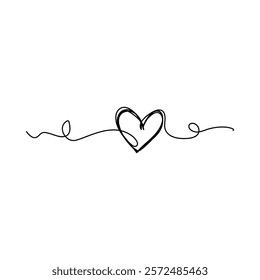 Single line art tangle scrawl sketch Abstract scribble Vector design illustration