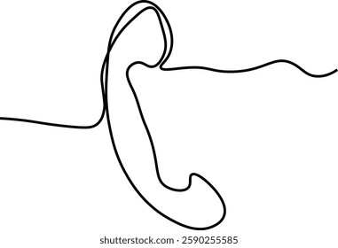 Single Line Art Telephone Illustration Vector Graphic