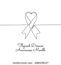 single line art of thyroid disease awareness month good for thyroid disease awareness month celebrate. line art. illustration.