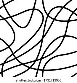 Single line art vector seamless pattern.