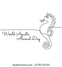 single line art of world aquatic animal day good for world aquatic animal day celebrate. line art. illustration.