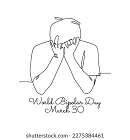 single line art of world bipolar day good for world bipolar day celebrate. line art. illustration.