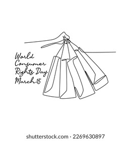 Einzelne Kunst des Weltkonsumententags, der gut für den Weltkonsumententag ist. Line Art. Illustration.