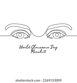 single line art of world glaucoma day good for world glaucoma day celebrate. line art. illustration.