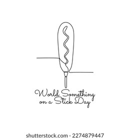 single line art of world something on a stick day good for world something on a stick day celebrate. line art. illustration.