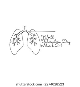 single line art of world tuberculosis day good for world tuberculosis day celebrate. line art. illustration.