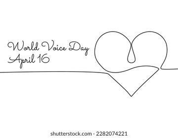 single line art of world voice day good for world voice day celebrate. line art. illustration.
