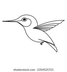 Dibujo de pájaro de una sola línea en la ilustración del vector de vuelo