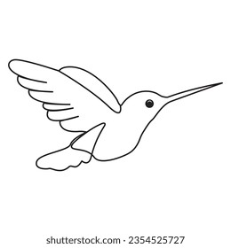 Single line bird drawing of flying up vector illustration