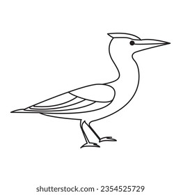 Dibujo de pájaro de una sola línea en la ilustración del vector de vuelo