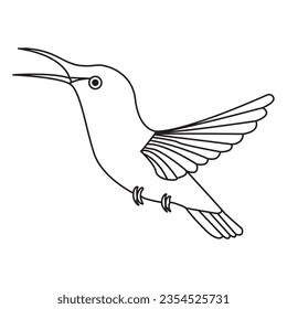 Single line bird drawing of flying up vector illustration