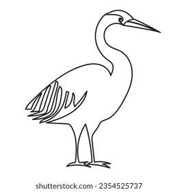 Single line bird drawing of flying up vector illustration