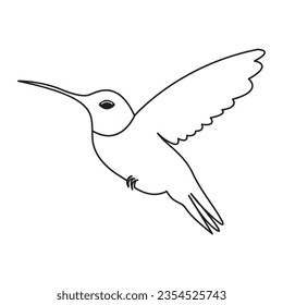 Single line bird drawing of flying up vector illustration