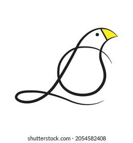 Single Line Bird Logo For Your Business. Editable Vector Eps File