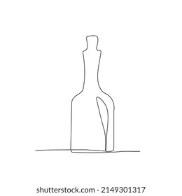 Frasco de una sola línea. Vial de dibujo de 1 línea, frasco de arte de una línea, vial de dibujo contínuo, logotipo de frasco de dibujo mono, ilustración vectorial lineal